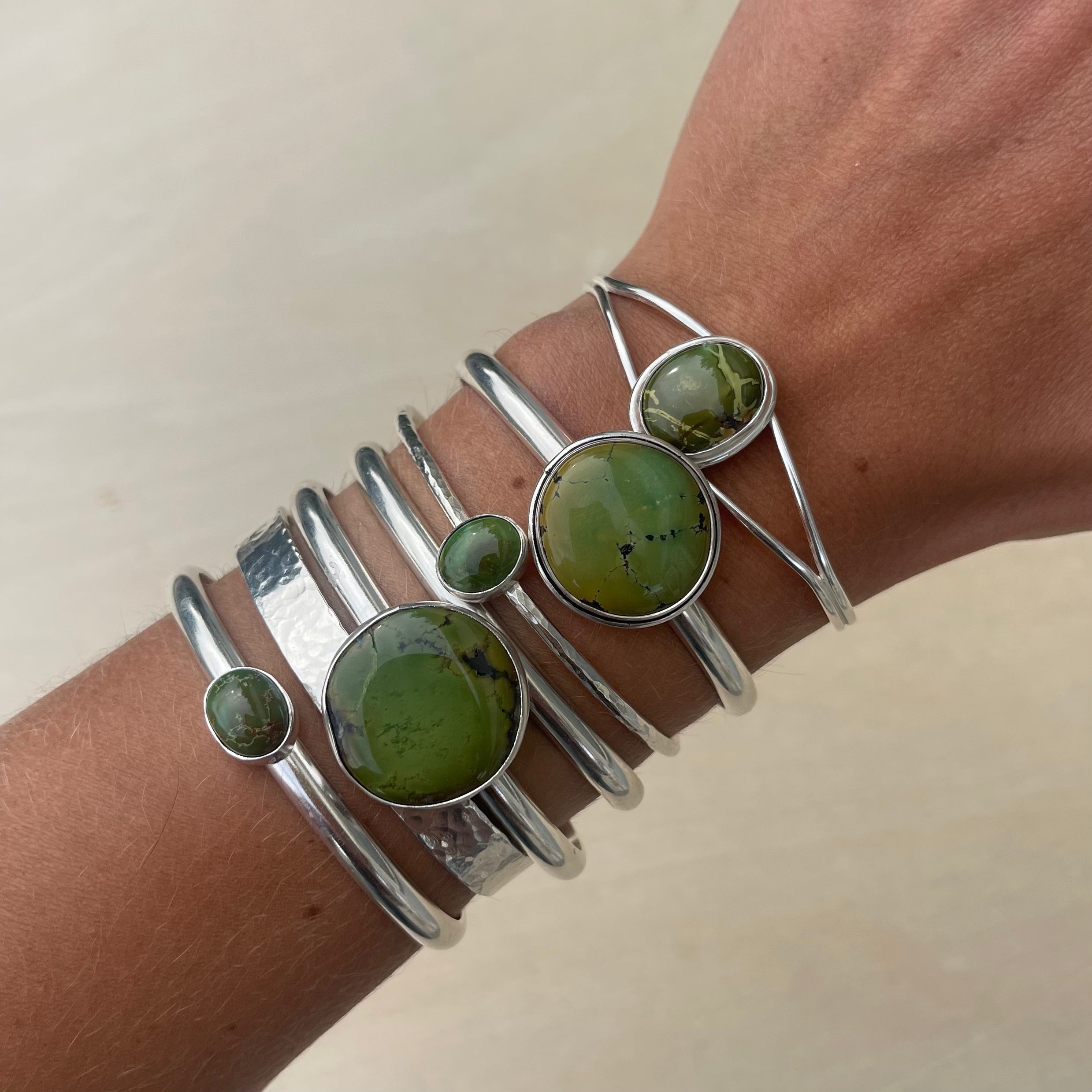 The Green Stone cuff collection