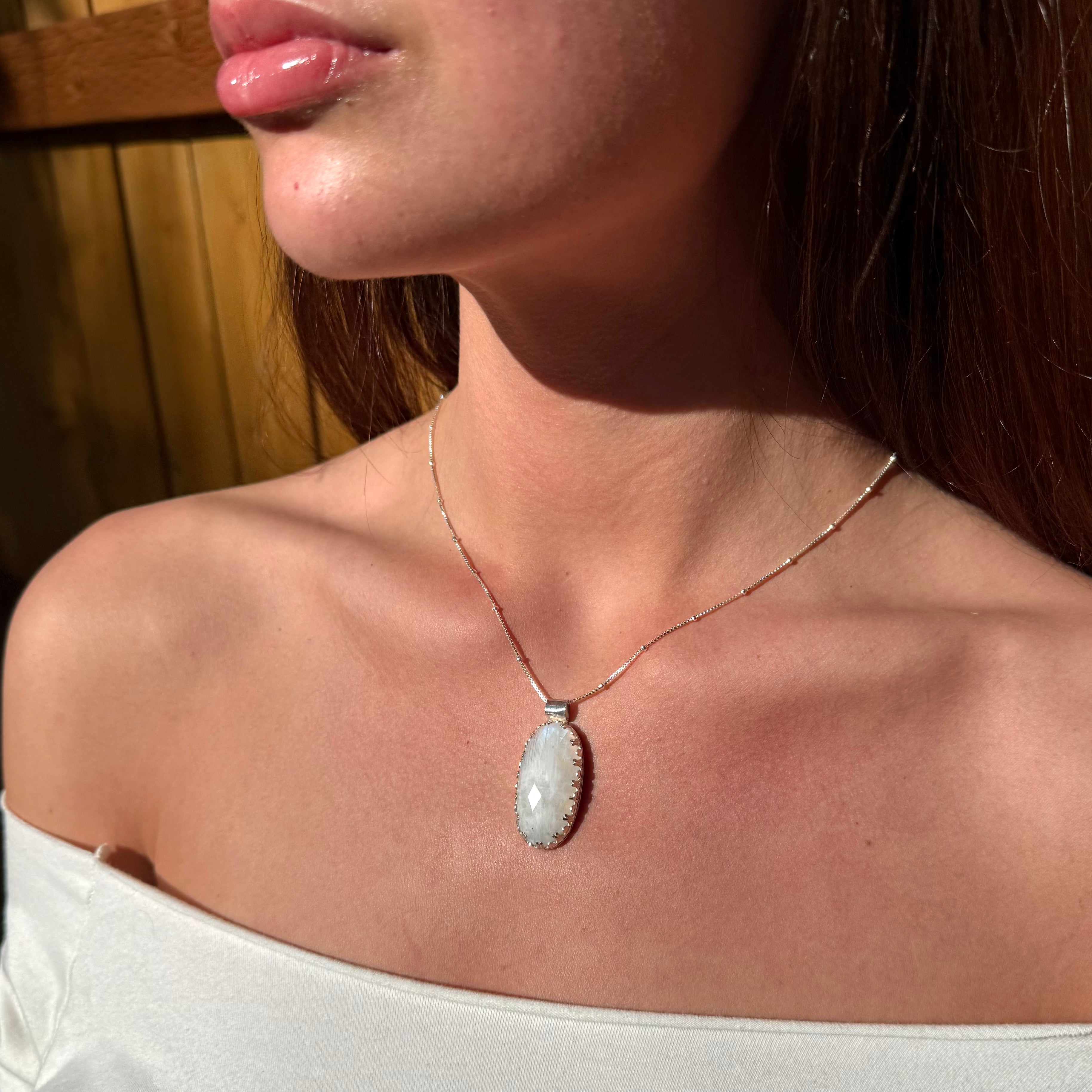 Blue Winter Moon Pendant