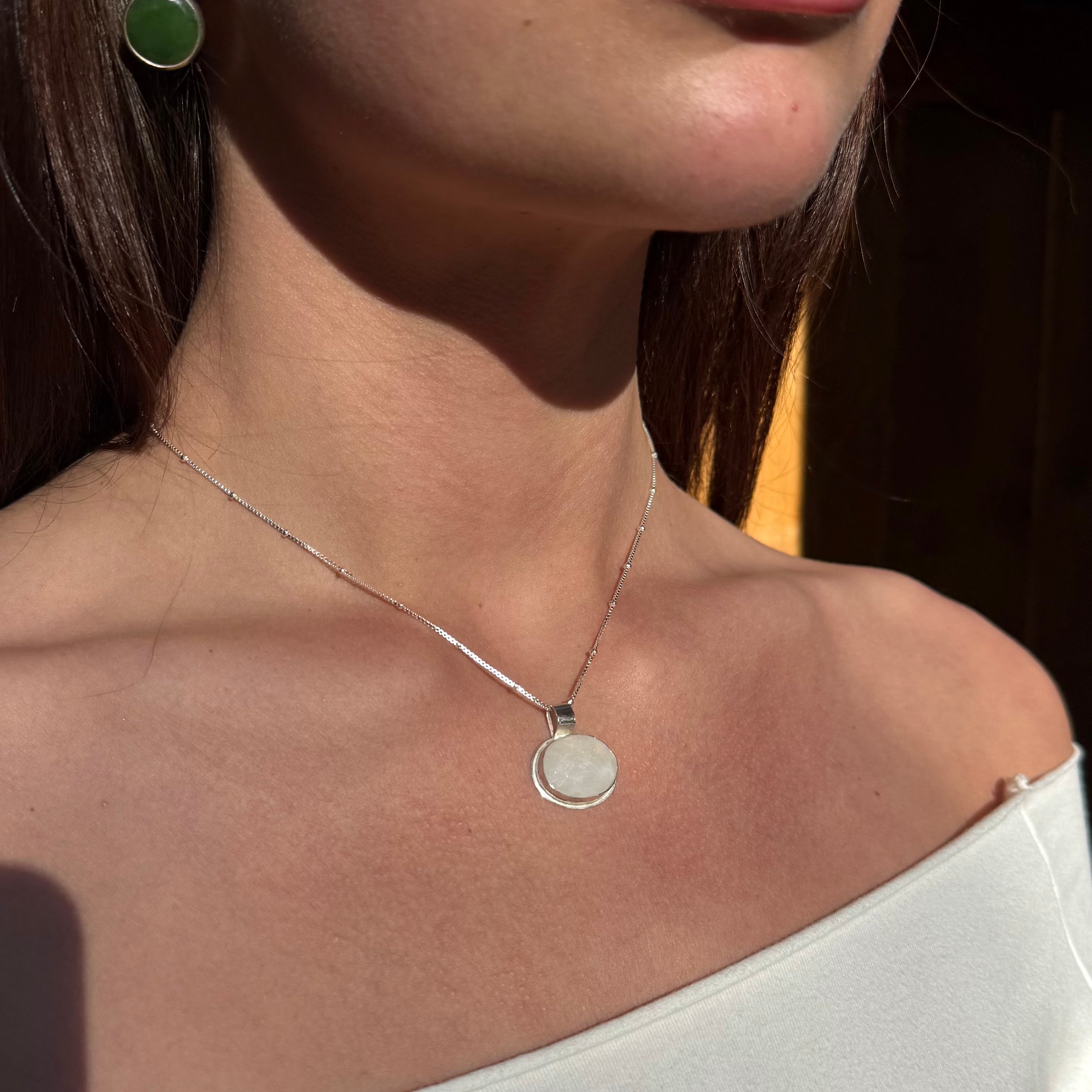 Frosted Moon Pendant