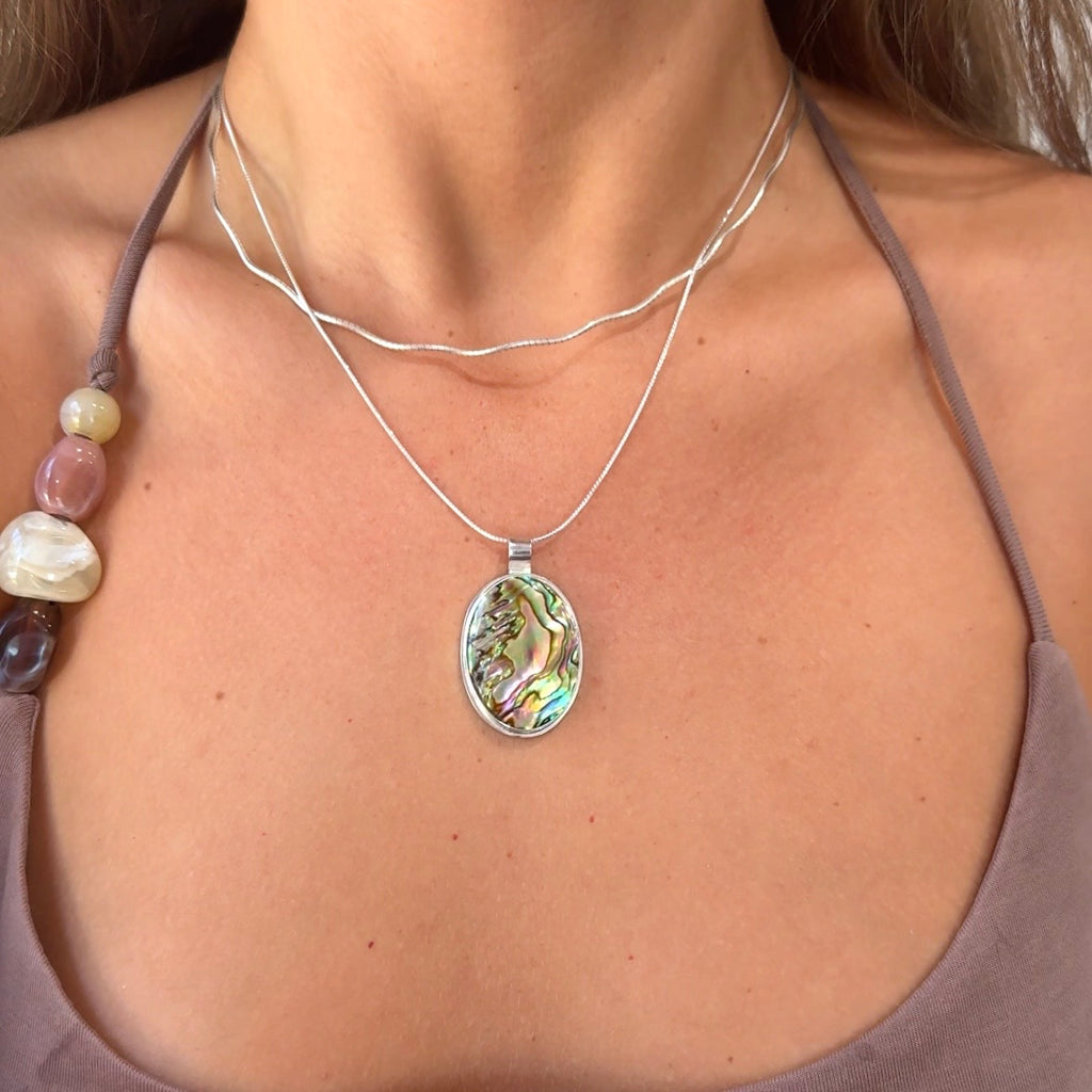 Medium Sea Glass Sky Pendant